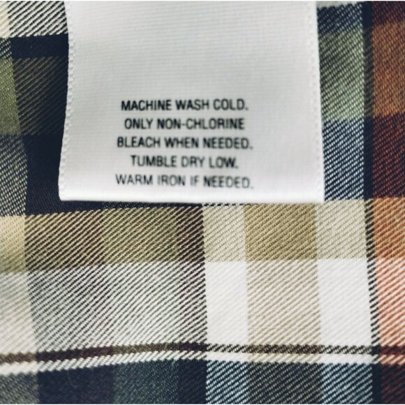 Shirt Men's XXL Button Down Collar Button Up Easy Care Plaid Green Preppy School - Picture 9 of 12